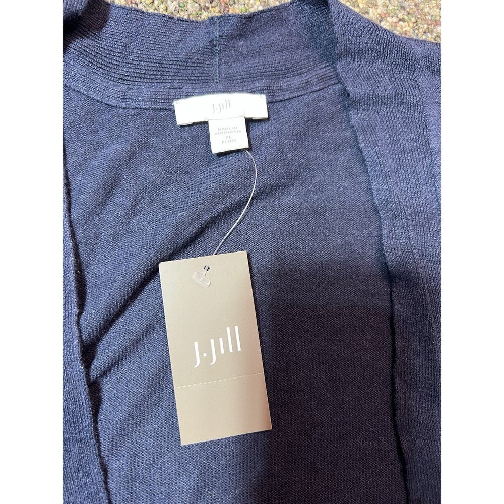 J. Jill Open Front Cardigan Navy Blue Womens Size XL Petite Casual Career NWT - Picture 2 of 9